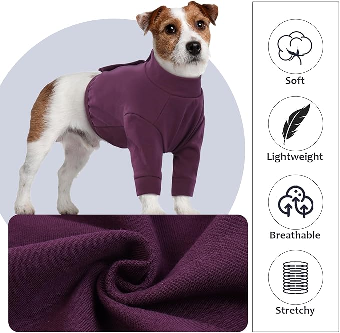 IDOMIK Dog Recovery Suit, Dog Surgery Recovery Suit Front Legs, Comfy Joint Leg Sleeves After Surgery, Elbow Braces Protector for Leg Injuries & Joint Pain, Cone Collar Alternatives,Purple,S