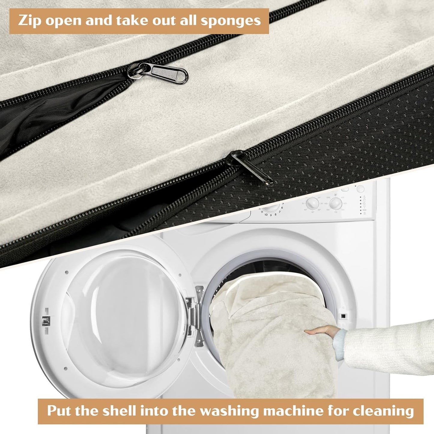 Comfort Expression Small Dog Beds Waterproof Orthopedic Foam Dog Sofa Beds for Small Dogs Comfy Pet Bed with Washable Removable Cover & Non-Slip Bottom(X-Small,Beige)