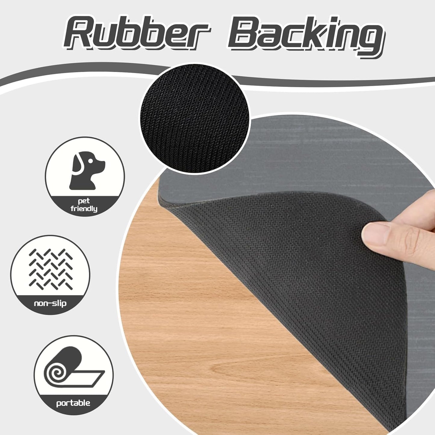 Le courant Dog Cat Feeding Mat,Water Absorbent, Non Slip Placemat for Pets Bowl and Water,100% Waterproof Feeding Mats for Multiple Breeds.Grey.Bone Printing