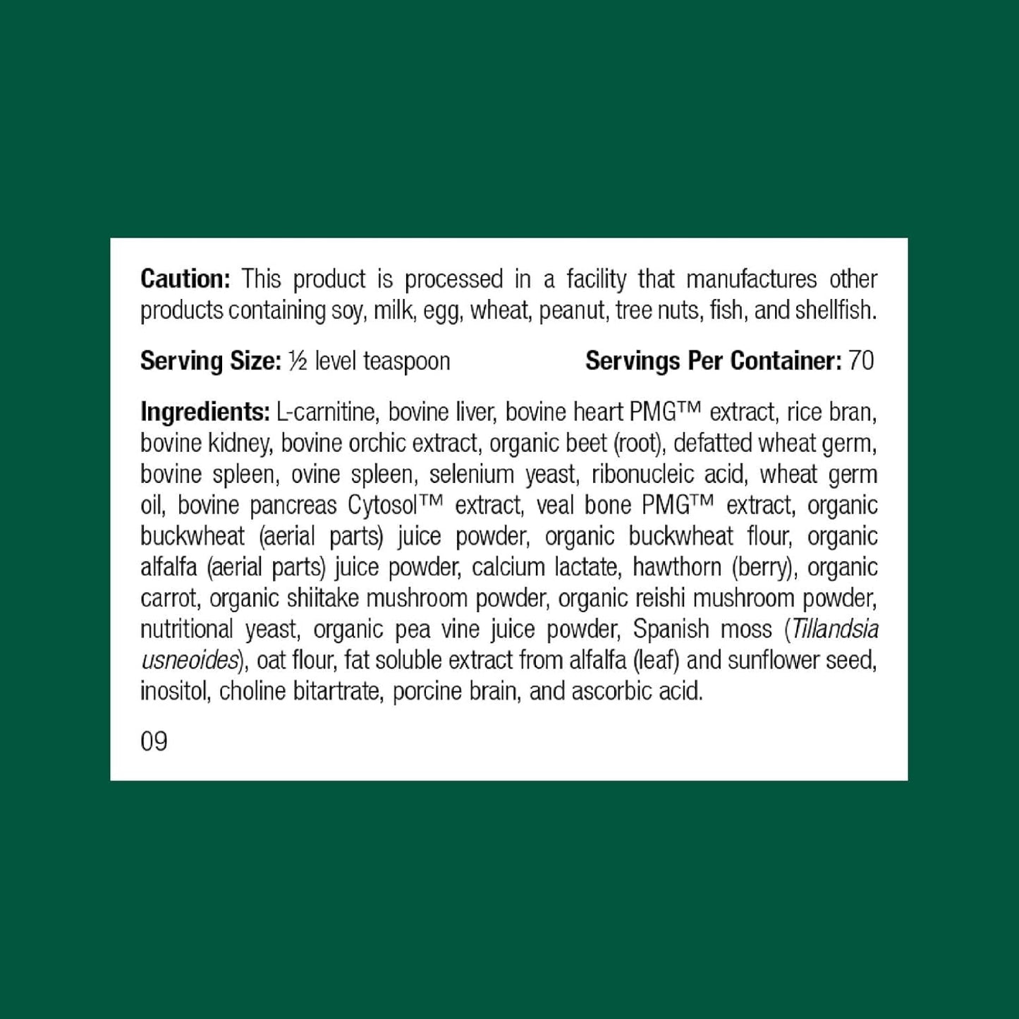 Standard Process Inc. Canine Cardiac Support - Dog Heart Health Supplement - Nutritional Formula to Support Cardiac Function - Pet Health Supplement with Selenium - 100 g