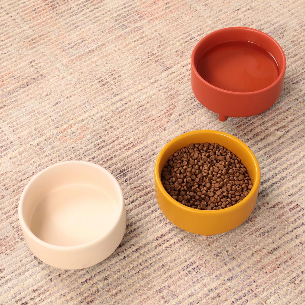 Waggo Uplift Ceramic Dog Bowl for Small Medium and Large Breeds - Heavyweight and Durable Pet Food and Water Dish Crock, Dishwasher Safe, Modern, Elevated Feeder (Small, Teracotta)