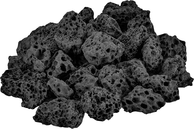 Mr. Fireglass 10 Pounds Lava Rocks Black Natural Stone Granules for Gas Fire Pit Fireplace, Gas Log Set & Barbecue Grills, Decorative Landscaping Rocks for Indoor and Outdoor Use, 0.8" - 1.2" Sized