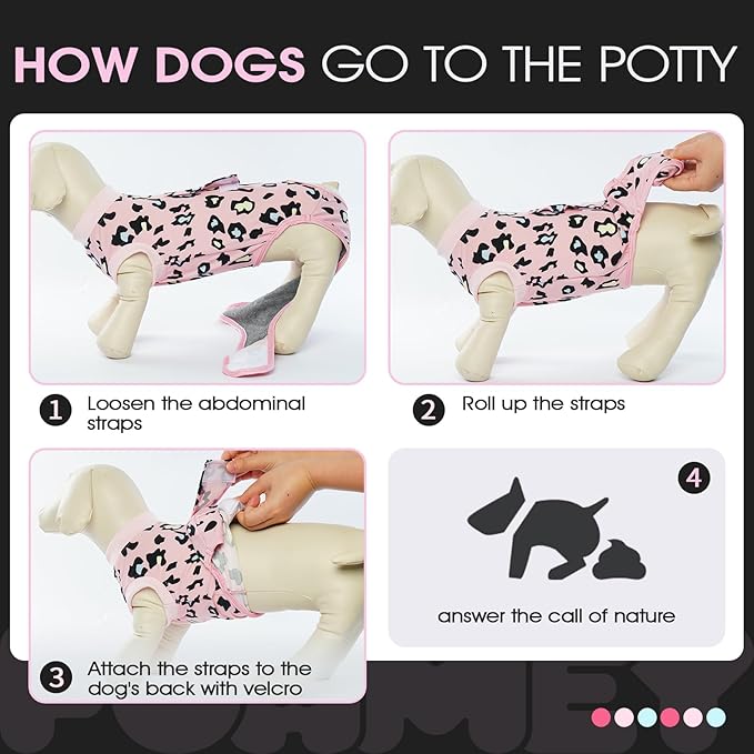 FUAMEY Recovery Suit for Dogs After Surgery,Soft Breathable Dog Bodysuit E-Collar & Cone Alternative Surgical Suit,Male Female Dog Neuter Spay Suits Anti Licking Wounds Onesie Pink Leopard XXL