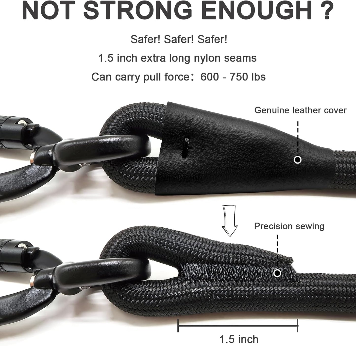 Rope Dog Leash, 6 Foot Heavy Duty Dog Leash with Aviation Aluminum Auto Locking Carabiner, Strong Nylon Pet Lead for Small, Medium, Large Dogs (Brown, 6FT)