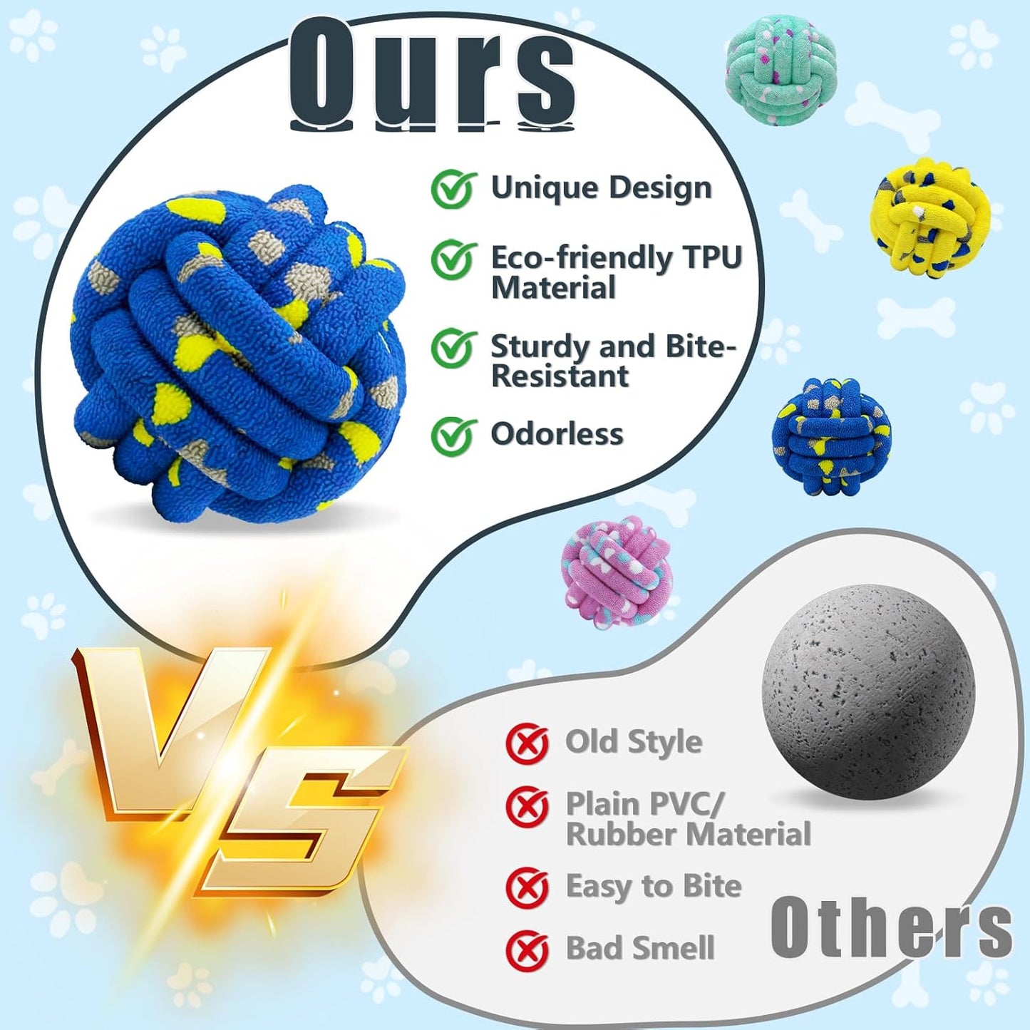 Dog Balls Tennis Ball Toys Dog Toy for Aggressive Chewers Indestructible Teething Chew Toys Water Toy Fetch Ball for Dogs (2 Pack)