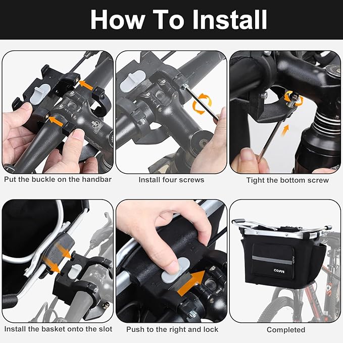 COFIT Detachable Bike Basket, Multi-Purpose Bicycle Handlebar Basket for Pet, Shopping, Commuter, Camping and Outdoor