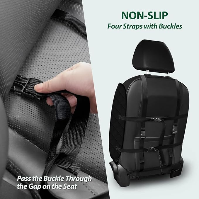 Dog Car Front Seat Cover with Side Flaps & Buckle Straps for Pet, 100% Waterproof 600D Oxford Single Seat Protector Heavy Duty Quilted Scratch Proof, Universal Size for SUV Truck, Black