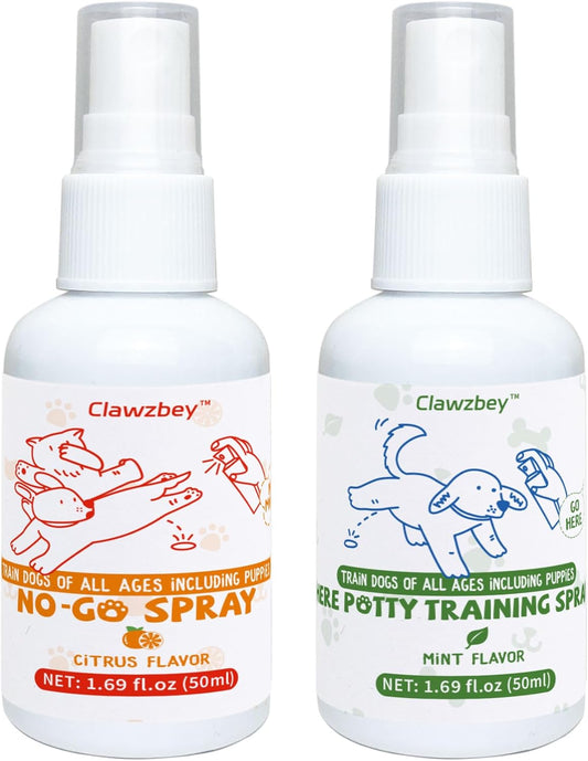 Dog Potty Spray Set, No-Go Spray & Potty Training Spray, Puppy Essentials, Stops Urination & Marking, Indoor and Outdoor Use (1.69 fl oz)