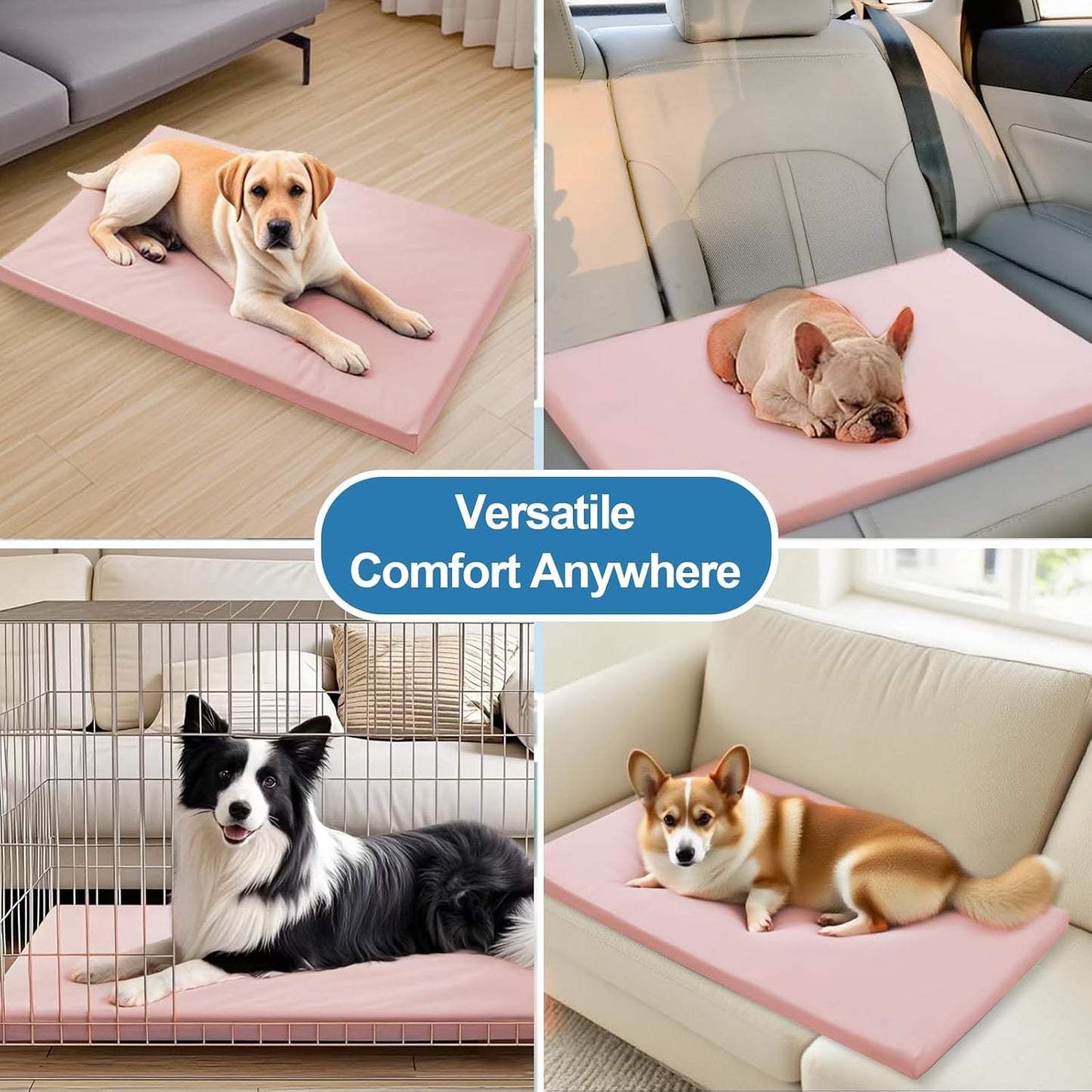 Dog Mat,23"x 36"Dogs Crate Pad,Indoor Non-Slip & Waterproof Dog Mat,Easy Wipe Clean in Seconds，Sleeping for Floor，Car,Sofa,Crate