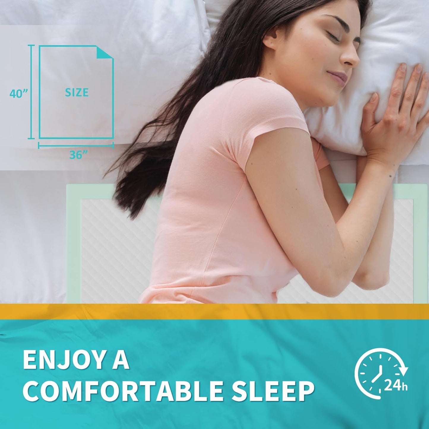 Disposable Bed Pads 40"X36" Extra Large Chucks Pads for Adults 130G Heavy Duty Pads Super Absorbent Underpads Waterproof Pee Pads for Incontinence, Mattress or Large Pets [100x91CM, 20pcs]