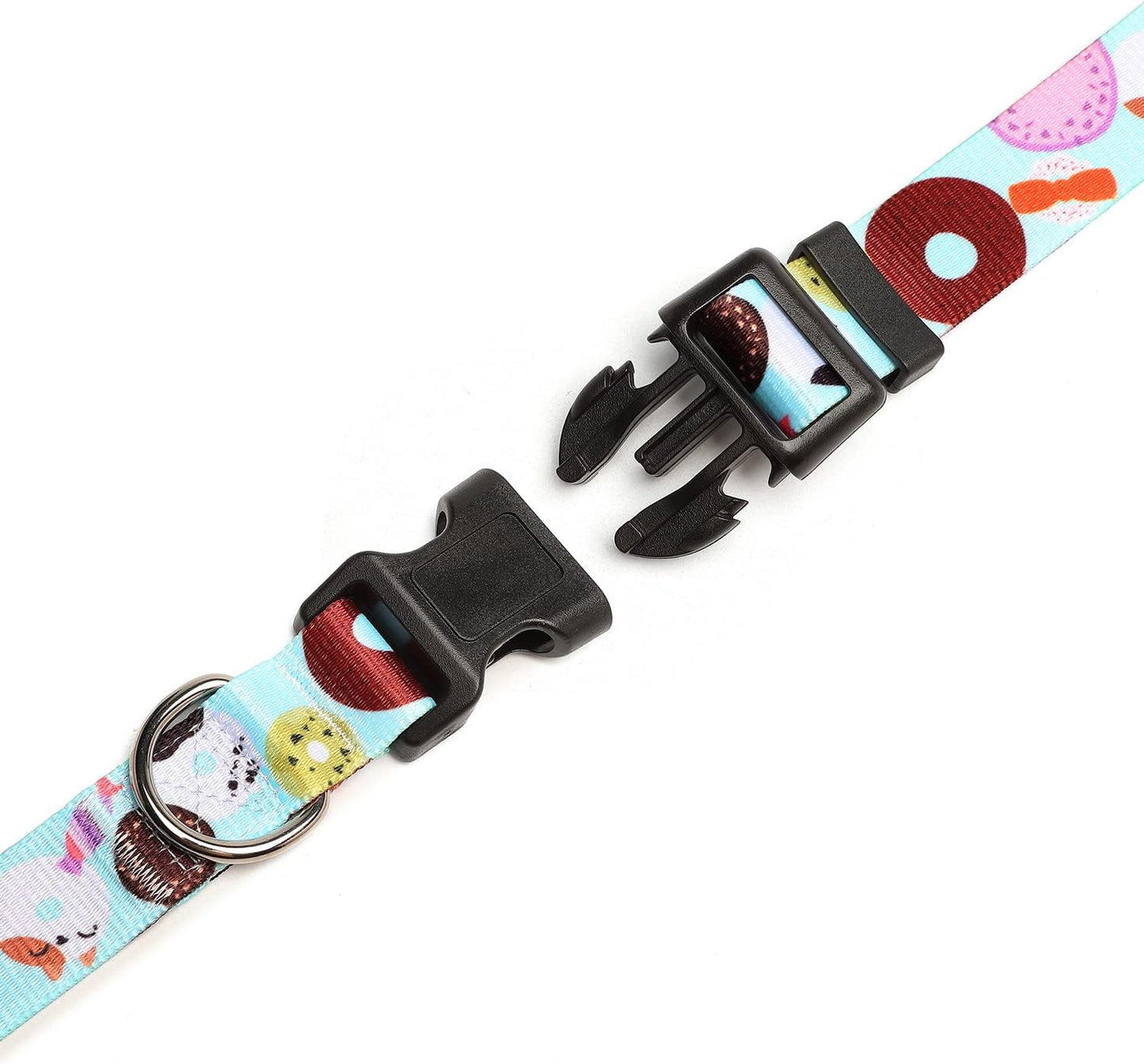 Mercano Adjustable Dog Collar - Special Design Patterns, Soft Nylon Comfortable Durable Pet Collar for Small Medium Large Dogs (L, Blue Cookie)