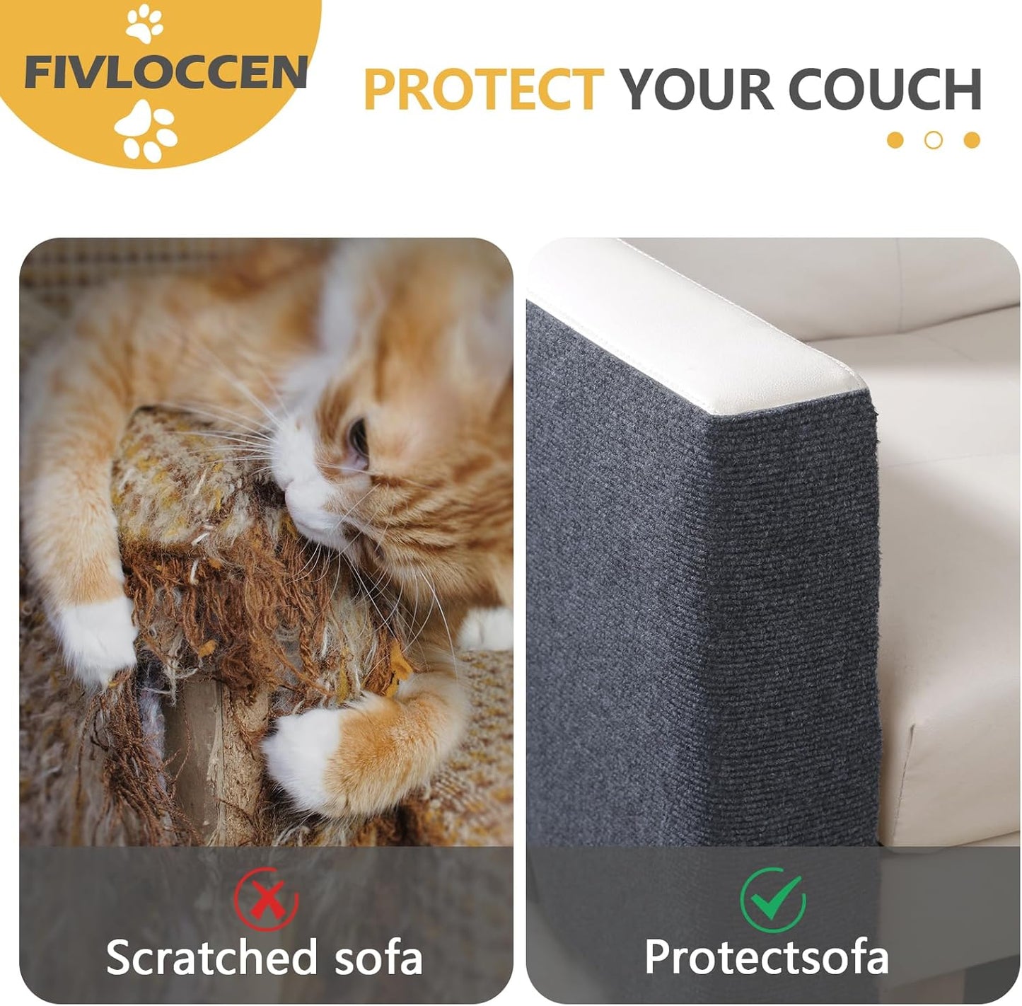 78.7"x15.8"Self-Adhesive Climbing Cat Scratch Protector Pads - Trimmable Furniture Guard for Sofa, Walls & Floors, DIY Cat Tree/Tower/Bed, Replaceable Scratch-Resistant Mats (Dark Gray)