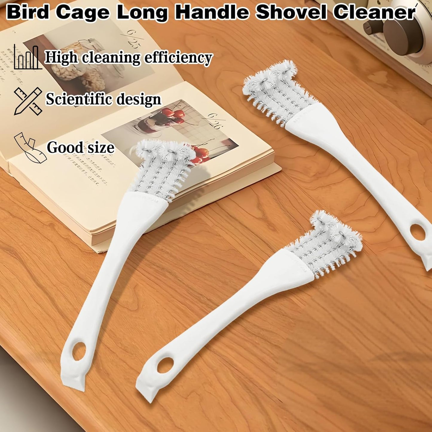 4pcs Birdcage Long-Handled Shovel Cleaner, Bird Cage Tool Accessories Supplies, for Better Cleaning of Bird Droppings from Pet Cages Parrot Cages Bird Perches