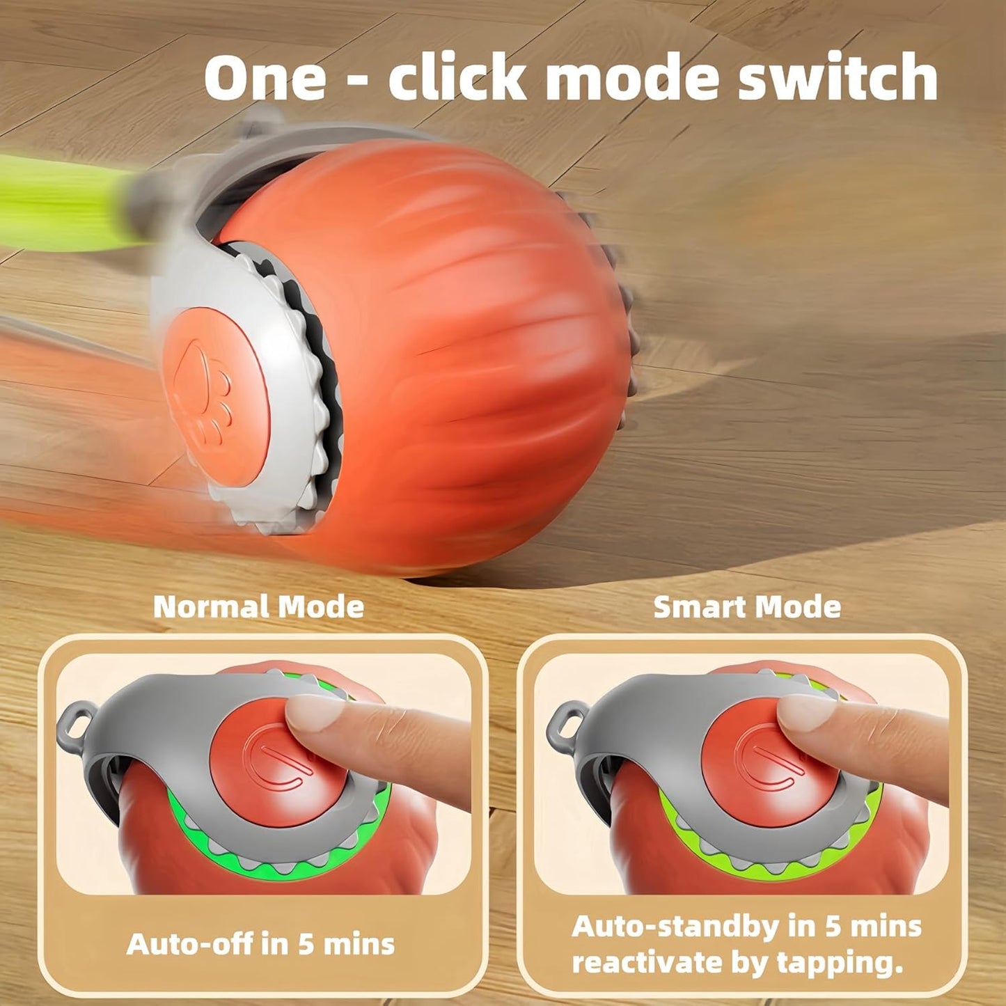 Upgraded speedy tail 2.0 cat toys Indoor Cat Interactive Toy: Sensor Cat Teasing Ball, Pet Electronic Chasing and Exercise Toy, Specially Designed for Bored Cats, Two Modes & One-Click Switching