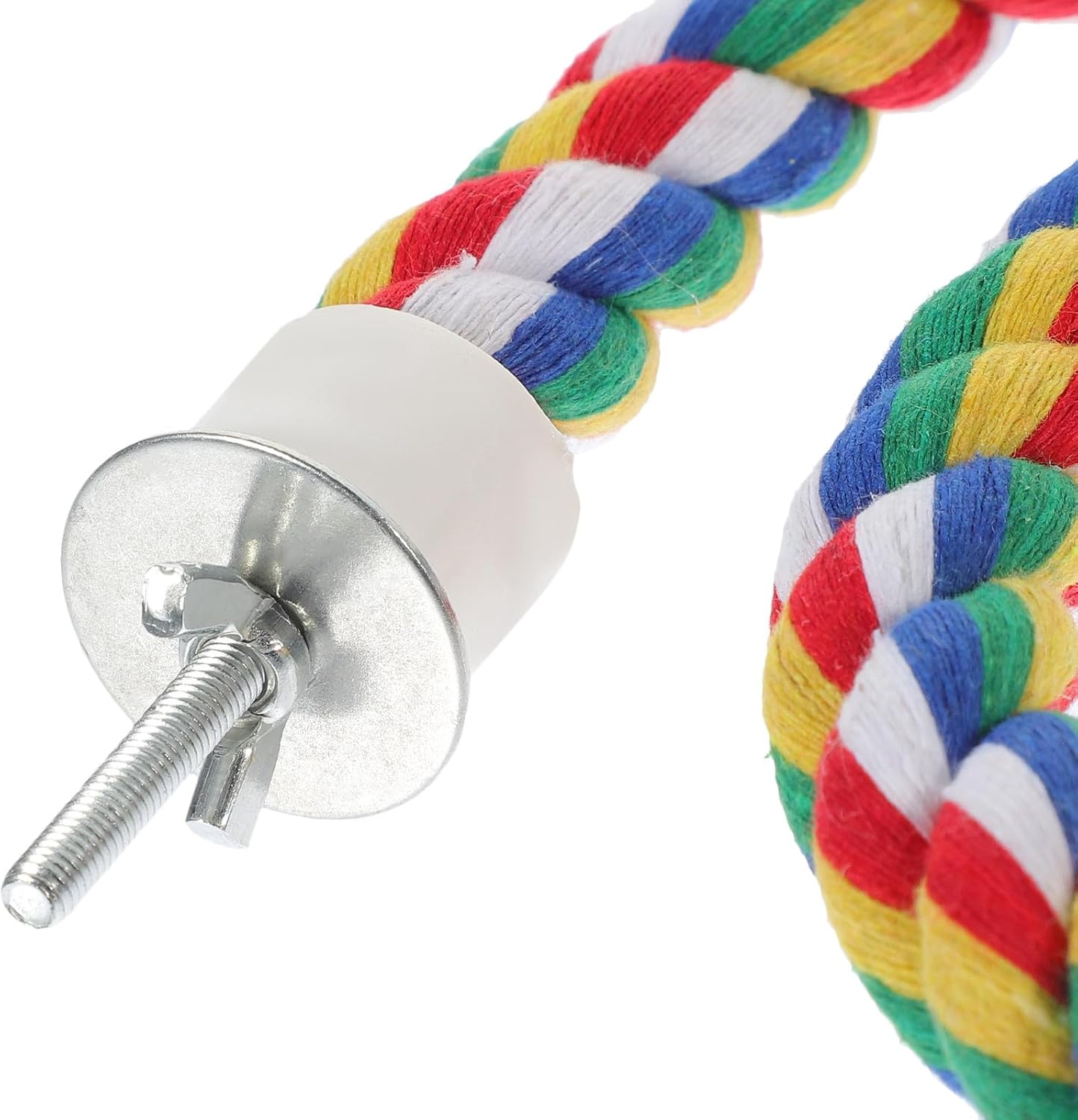 iplusmile Bird Rope Perches Toys for Parrots, Birdcage Spiral Swing Bungee Colorful Rope Toy for Parrots, Cockatiels, Parakeets, Budgie Cages Accessories (40inch)