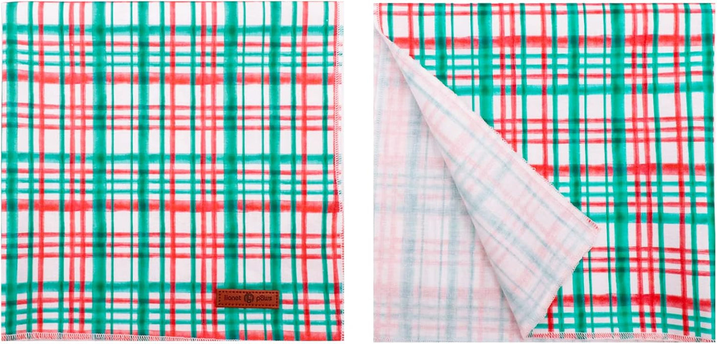 Lionet Paws Christmas Dog Bandana,Fabric Dogs Kerchief for Small Medium Dogs,Dog Cotton Triangle Bibs Scarf for Girl Boy