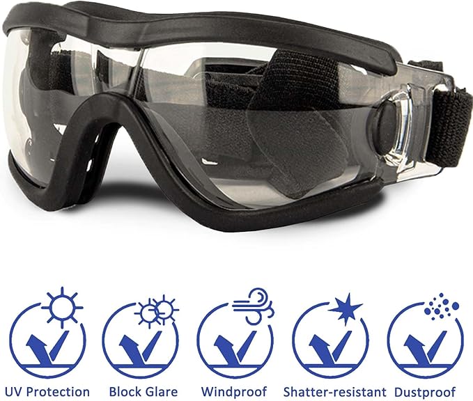 Medium Dog Sunglasses with Adjustable Strap UV Protection, Winproof Puppy Sunglasses, Suitable for Dogs Eyes Protection，Soft Dog Goggles