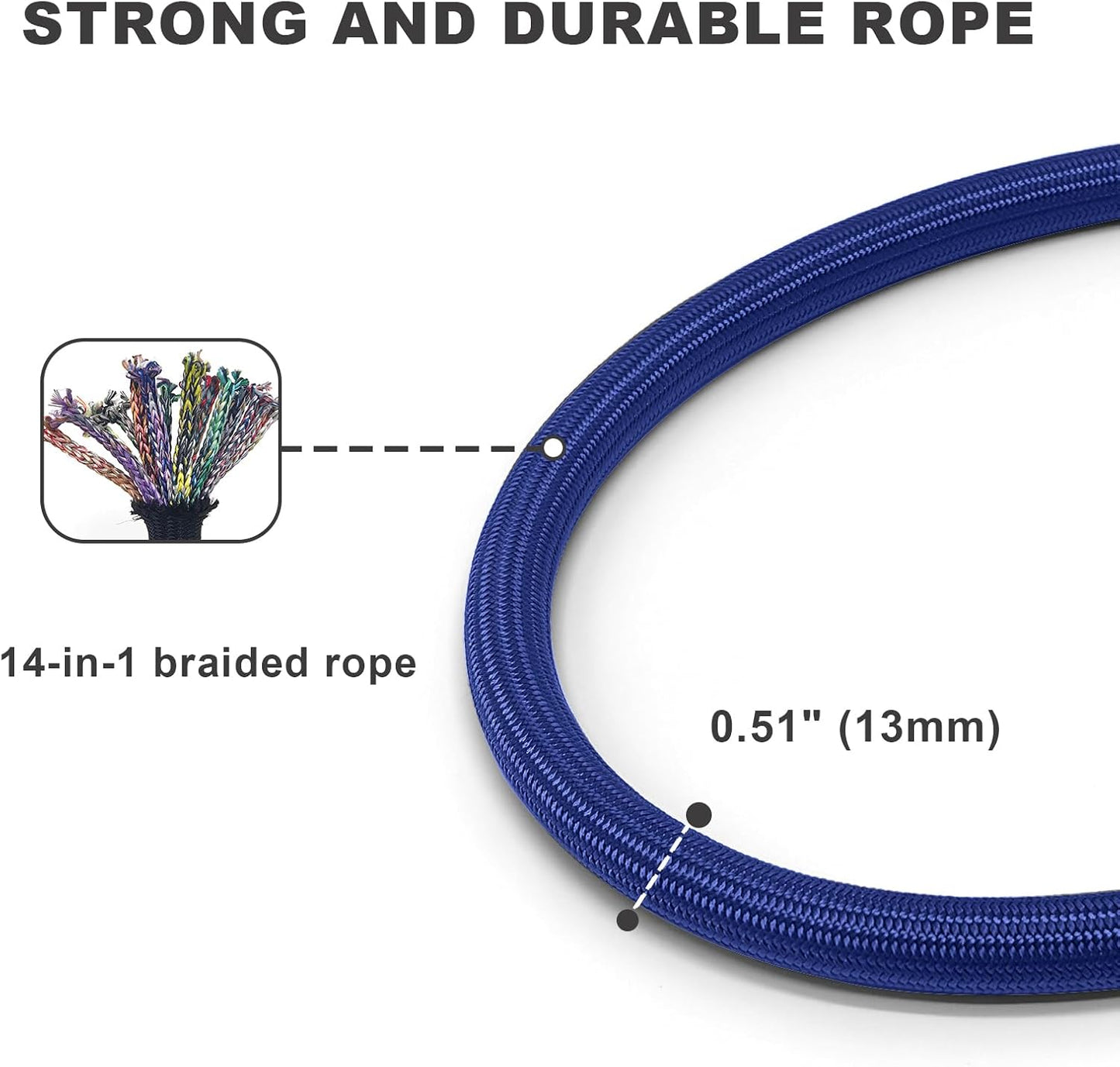 Rope Dog Leash, 6 Foot Heavy Duty Dog Leash with Aviation Aluminum Auto Locking Carabiner, Strong Nylon Pet Lead for Small, Medium, Large Dogs (Blue, 6FT)