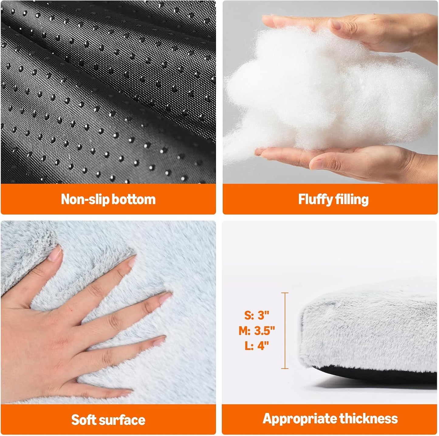 Amazon Basics Large Dog Bed for Crate, Washable Large Dog Mat for Pet Kennel, Anti-Slip, Cama para Perros, 42x28x4 Inches