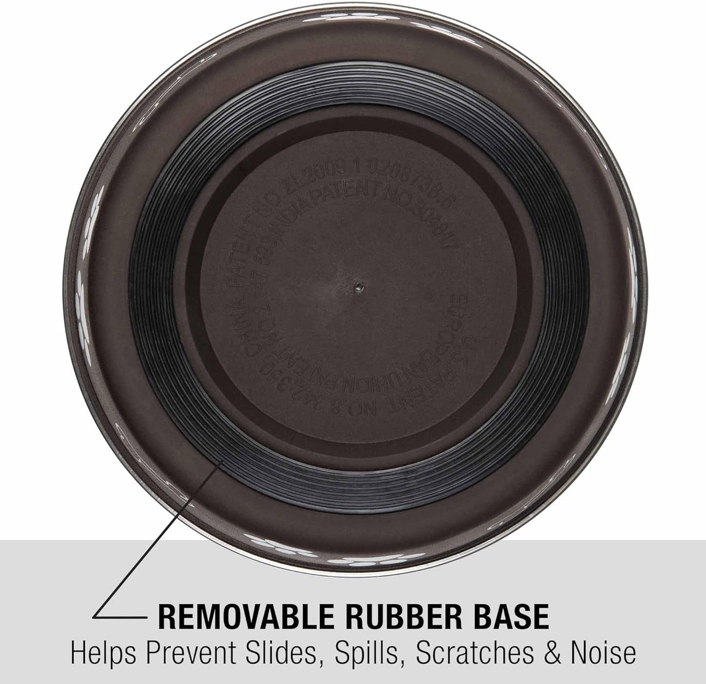 Loving Pets Bella Dog Bowls- Stainless Steel Dog & Cat Bowls - Spill Proof Dog Food Bowl, Cat Bowl, Puppy Essentials & Pet Supplies Great for Home & Travel (Medium 20-25 lbs, Espresso)