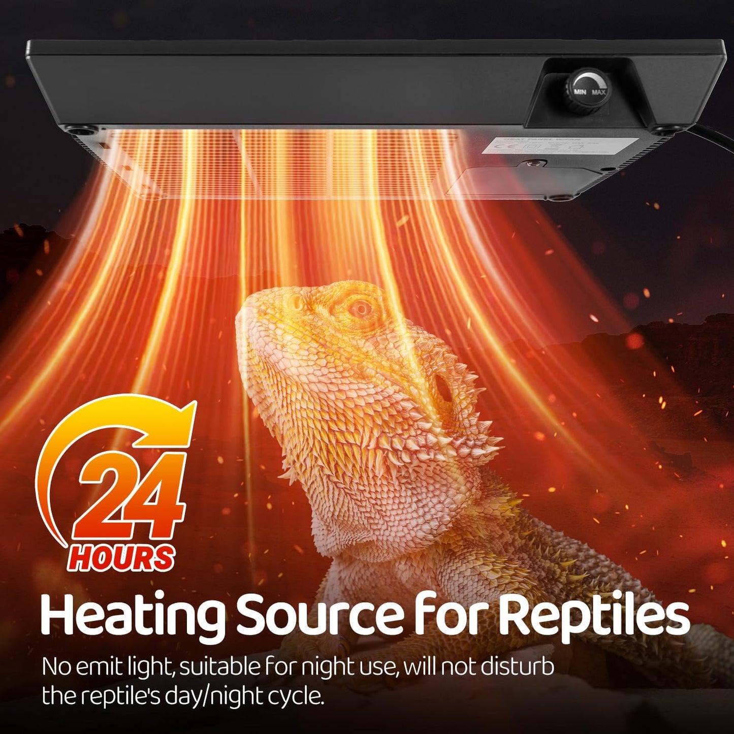 Oiibo Reptile Heating Panel Temperature Adjustable Heat Panel Fan for Terrariums, Energy Efficient & Non-Light Heater for Reptiles, Snakes, Lizards, and Amphibians, Safe & Durable