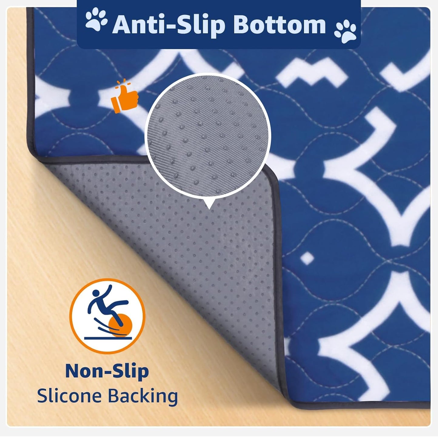 LOOBANI Washable Pee Pads for Dogs: 65"x 48" Extra Large Reusable Puppy Pads,1 Pack Absorbent Whelping Pad Leakproof Dog Playpen Mat, Waterproof Non-Slip Dog Training Pads for Floor, Crate, Potty