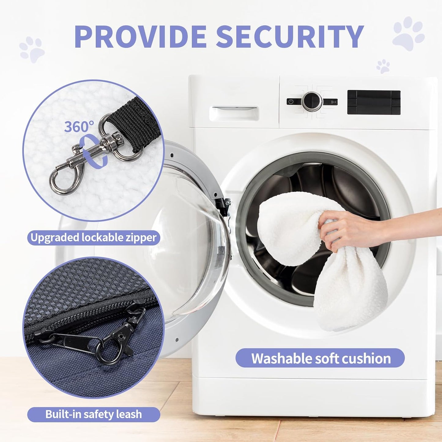 Petsfit Airline Approved Pet Carrier for Small Dogs & Cats, 19x9x12 TSA Approved Carrier, with Removable Dual-Sided Padding (2-Way Placement) - Fits Under Most Airplane Seats, Escape Proof (Navy)