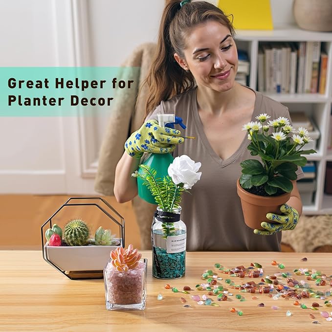 Lapis Lazuli Crystals Chips Aquarium Gravel Rocks 3 Lbs, Natural Gemstones Healing Reiki Crystals Polished Tumbled Crushed Rocks Quartz Vase Filler Fish Tank Gravel Home Decoration