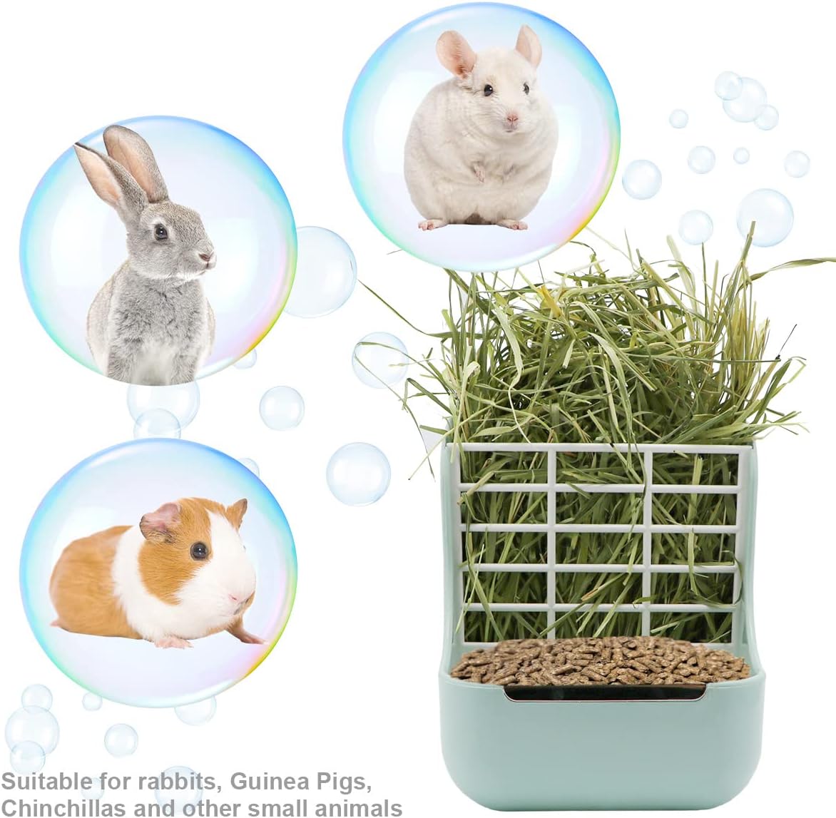 Litewoo Rabbit Hay Feeder Food Bowl Feeding Rack for Small Animal Guinea Pig Chinchilla Bunny Cage Accessories