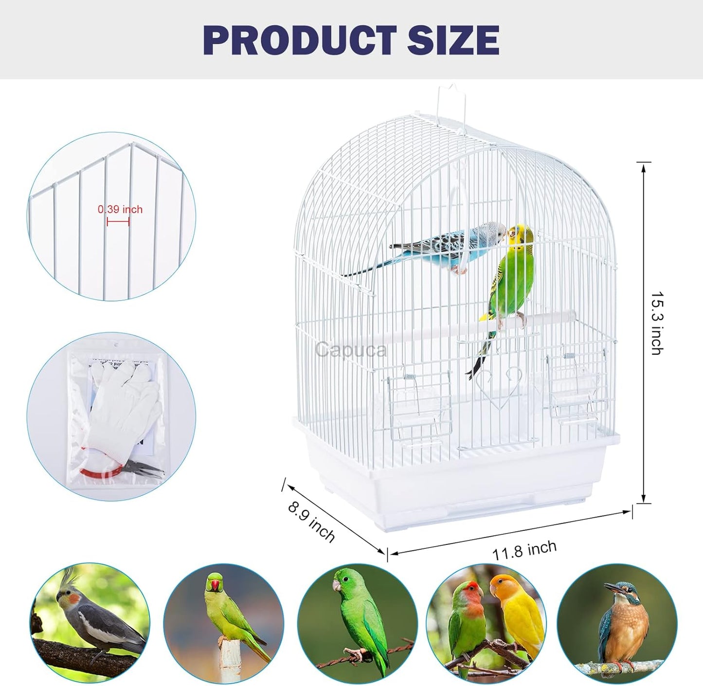Small Bird Travel Cage - Lightweight Small Birds Starter Kit with Birdcages and Accessories Great for Parakeets Lovebirds Parrotlets Finches Canaries