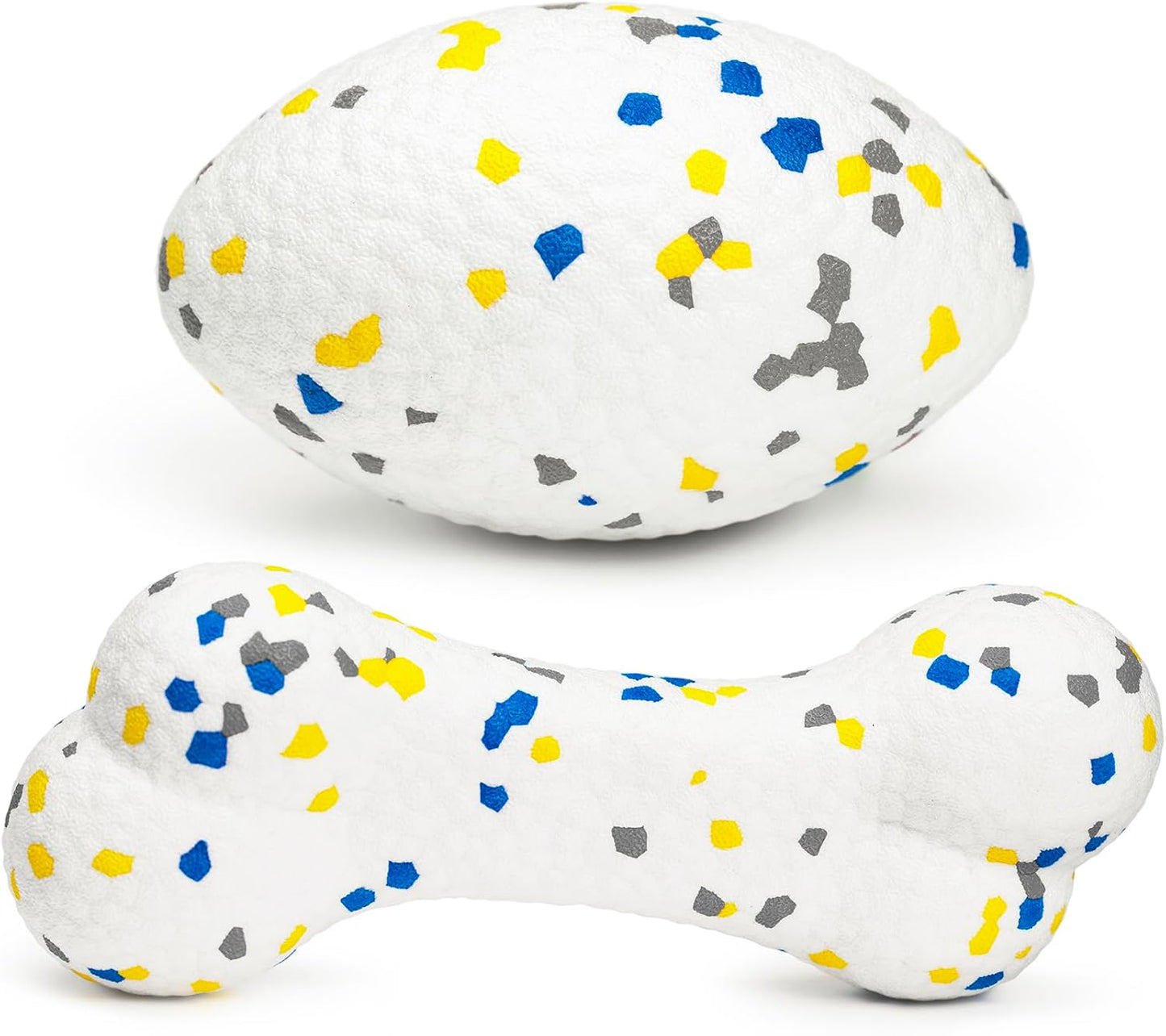 2Pcs Bone Dog Balls+Rugby Dog Toys for Aggressive Chewers, Indestructible Tennis Balls for Dogs (Bone+Rugby)