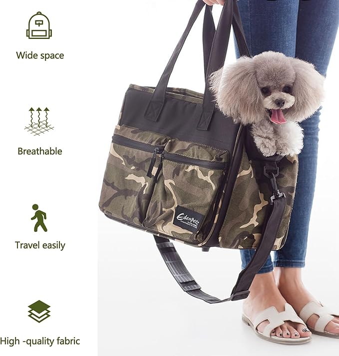 Cat Carrier Bag, Foldable Pet Bag Airline Approved, Pet Travel Carrier for Medium Cats Small Cats Dogs, Sturdy Transport Carriers Long Trips(Brown)