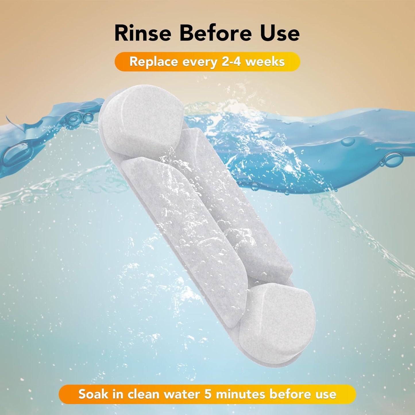 UPSKY 2.25Gal Elevated Dog Water Fountain Filter, 5 Pcs Replacement Filters, Multi-Layer Filtration System Carbon Filters Compatible with 8.5L/2.25Gal 4 Heights Adjustable Fountain