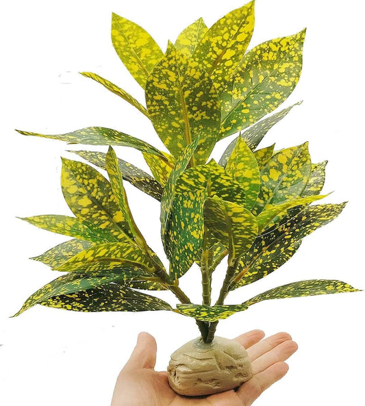 Reptile Plants Terrarium Artificial Leaves Reptile Tank Decorations for Bearded Dragon Lizard Snake Geckos Chameleon Amphibian Habitat Terrarium Decor