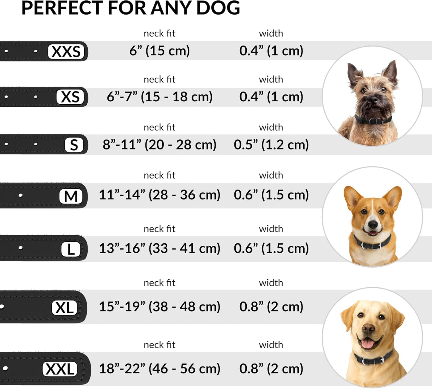 CollarDirect Rolled Leather Dog Collar, Soft Padded Round Puppy Collar, Handmade Genuine Leather Collar Dog Small Large Cat Collars 13 Colors (11-14 Inch, Black Textured)