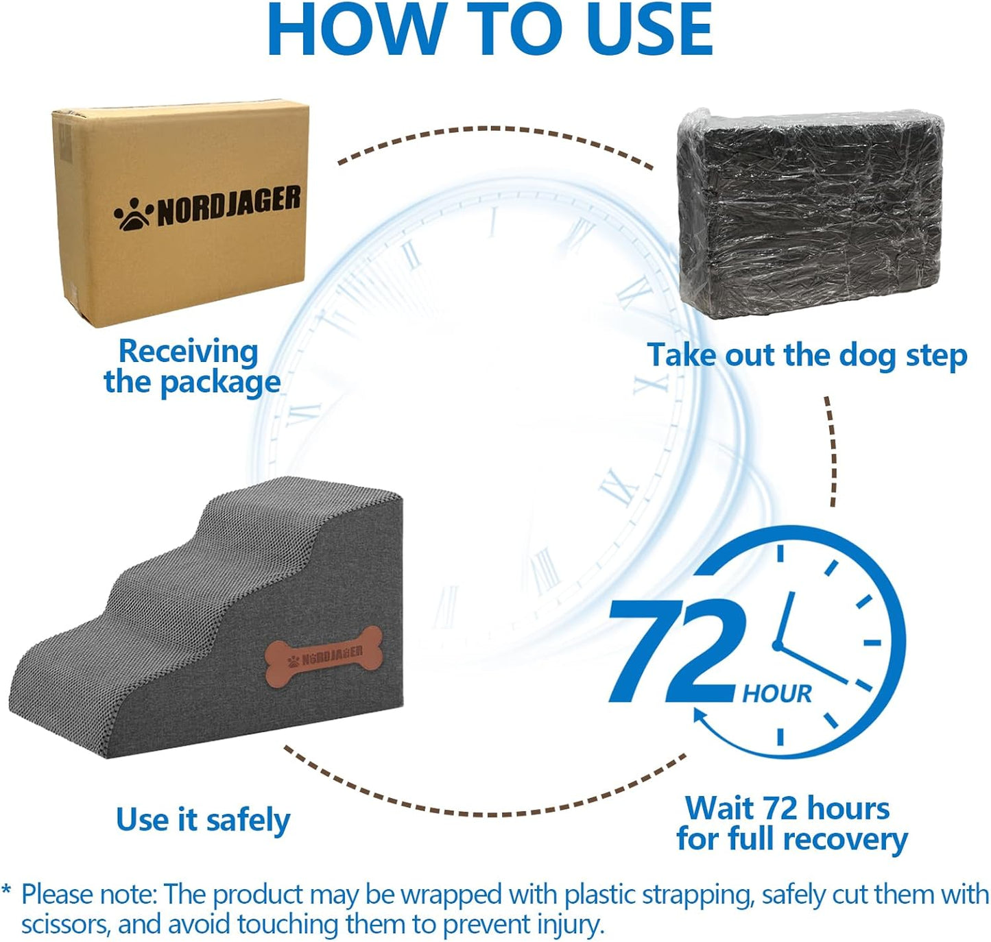 Dog Stairs for Small Dogs and Cats, 2 Steps Pet Stairs to Get on Couch Sofa and Chair, Indoor Non-Slip Balanced Portable Pet Step, High-Density Foam Ramp with Removable Washable Cover, Grey（11.8" H）