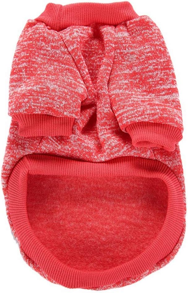 Jecikelon Dog Clothes Dogs Sweater Soft Puppies Clothing Winter Puppy Sweaters Warm Outfit for Dogs Small XXS XS Cat Apparel (Red, M)