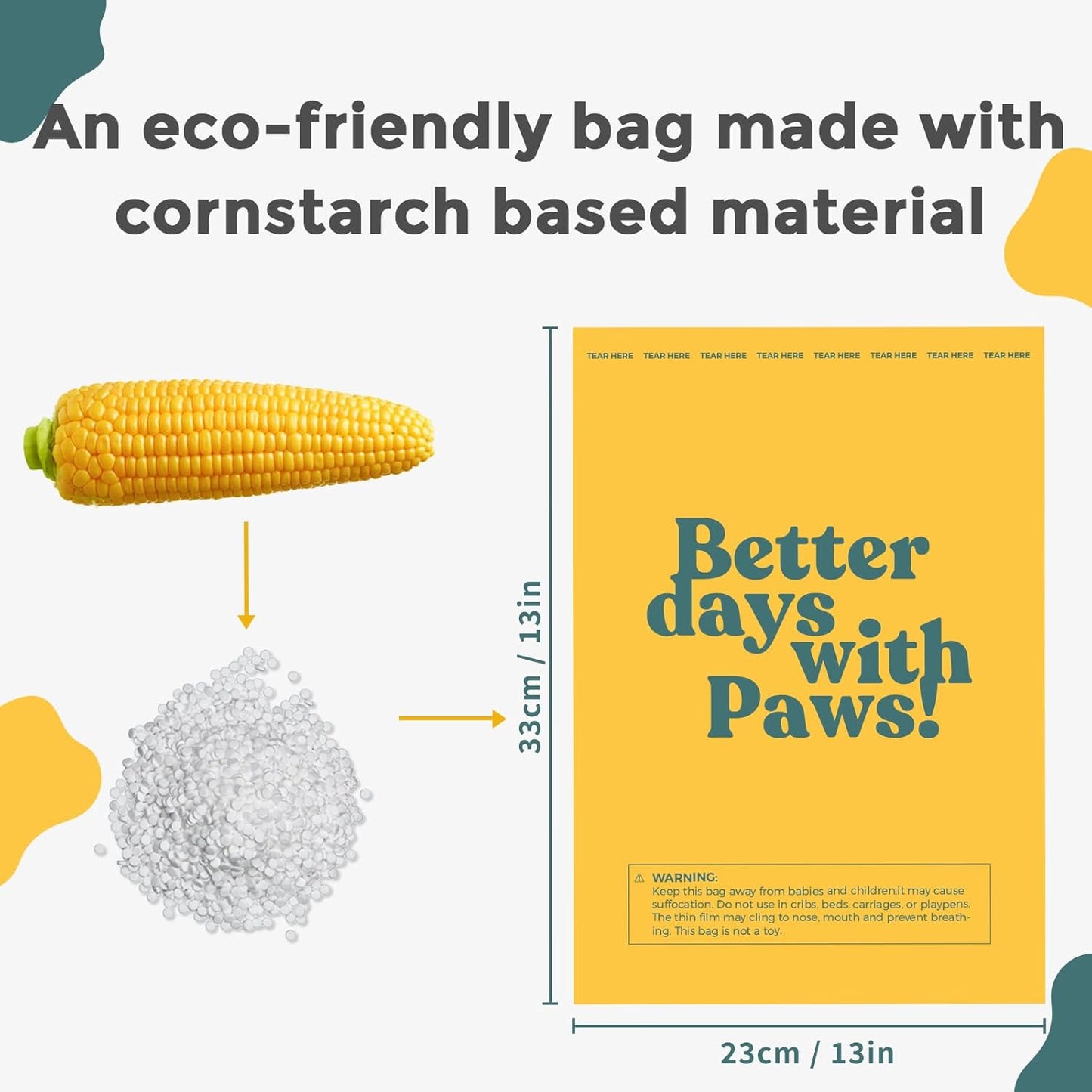 Dog Poop Bags Rolls Biodegradable 100% Leak Proof Thickened Dog Waste Bags - 600 Count 40 Rolls - Cornstarch Based Doggie Poop Bag for Small and Big Dogs(Unscented)