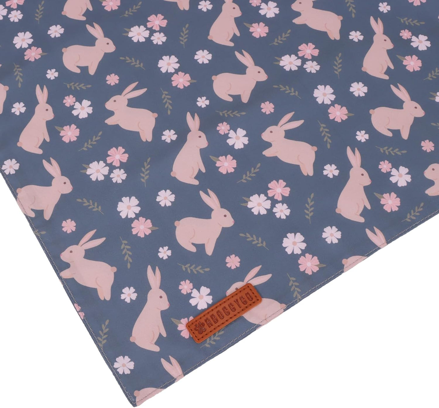 ADOGGYGO Easter Dog Bandanas, Reversible Bunny Floral Pet Scarf, Multi Size Offered, Rabbit Easter Bandana for Small Dogs Pets (Small)