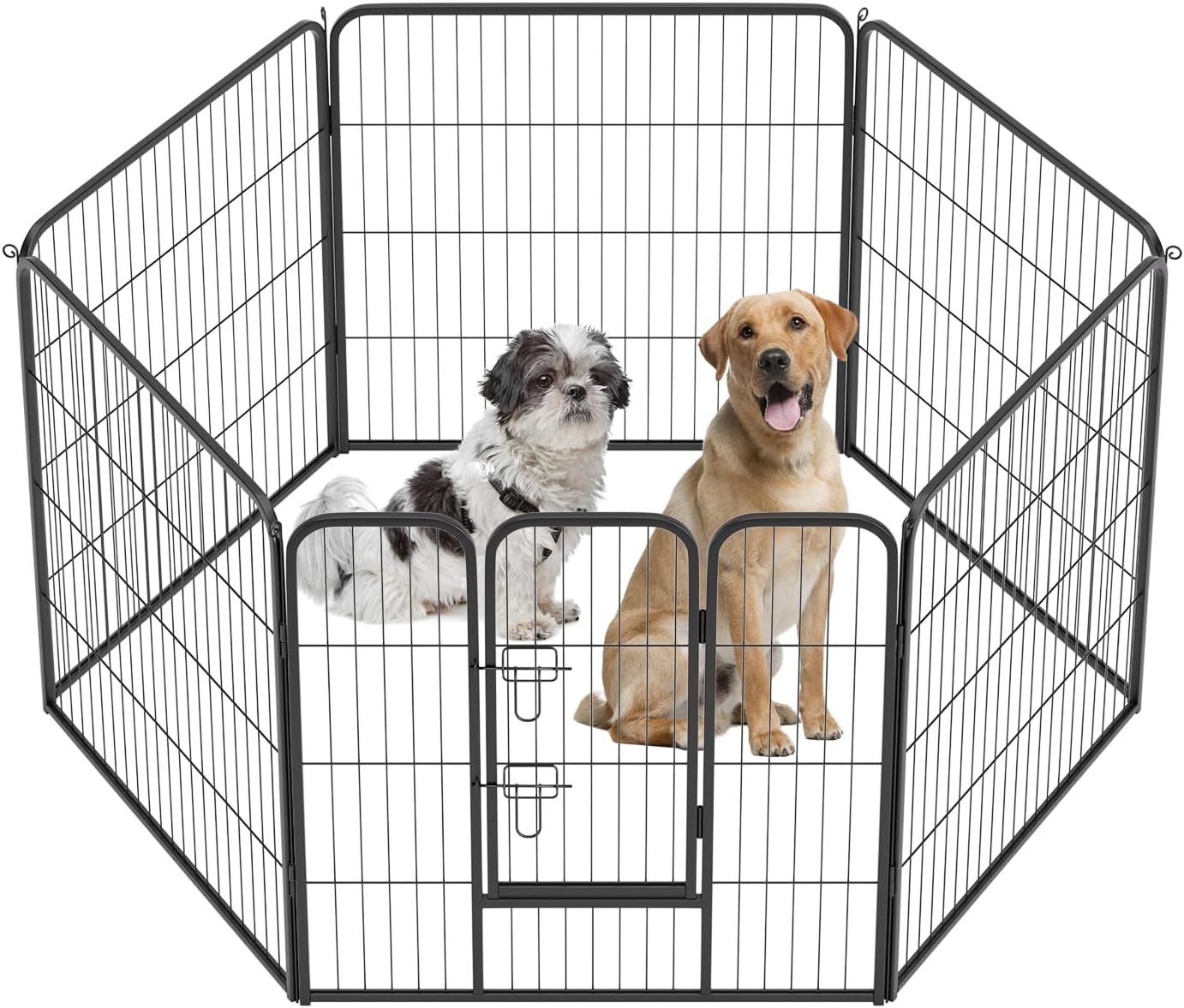 BestPet | Dog Playpen | 32 Inch, 6 Panels | Heavy Duty Metal Pet Exercise Pen | Indoor Outdoor Fence Panels | Rust-Resistant, Removable, Tool-Free Setup | Anti-Skid, Expandable Design