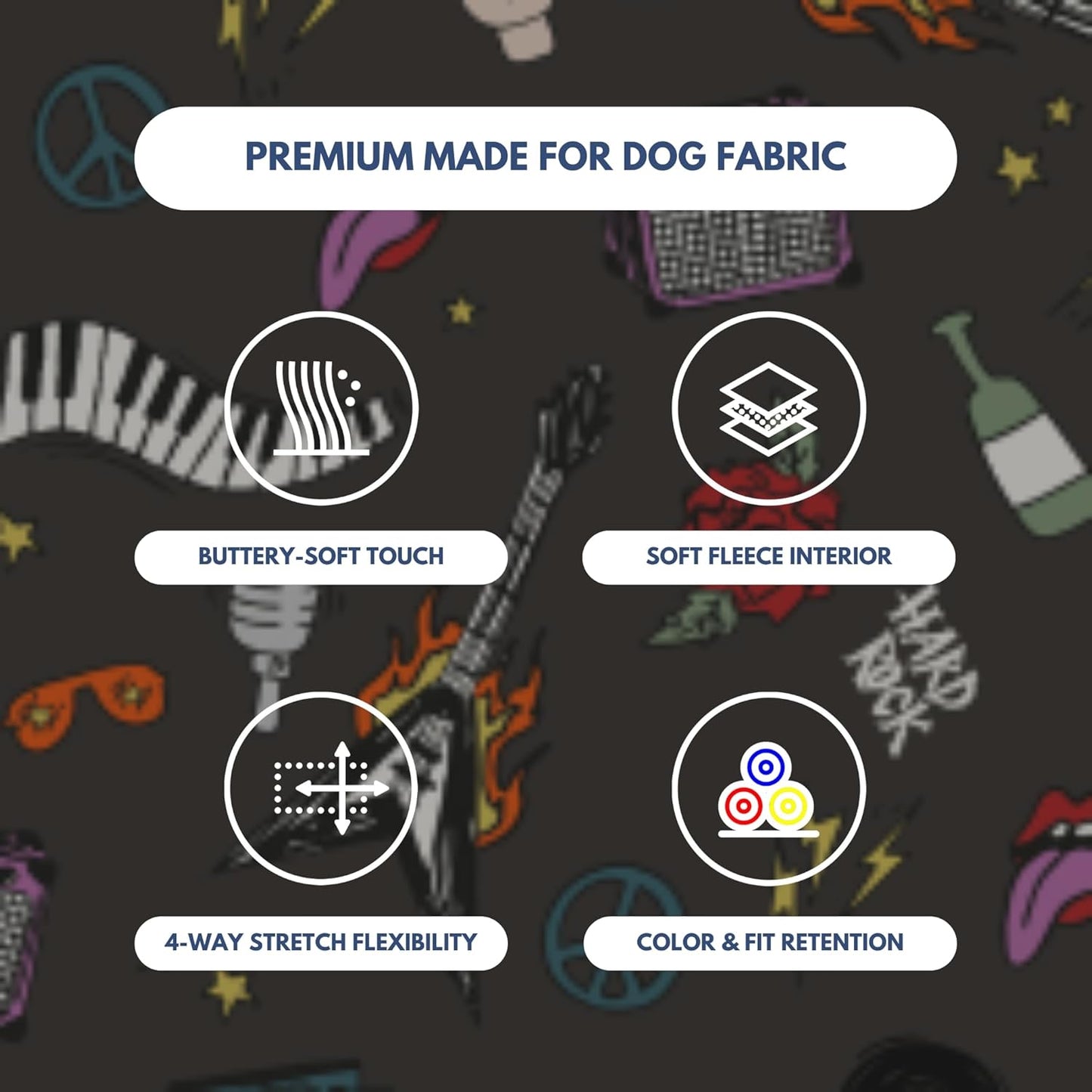 Spark Paws Dog Hoodie – Premium Dog Sweater for Small, Medium, and Large Dogs | Warm Outfits for French Bulldogs, Pitbull, Puppy, Winter Jacket Alternative - Rock and Roll -4XL