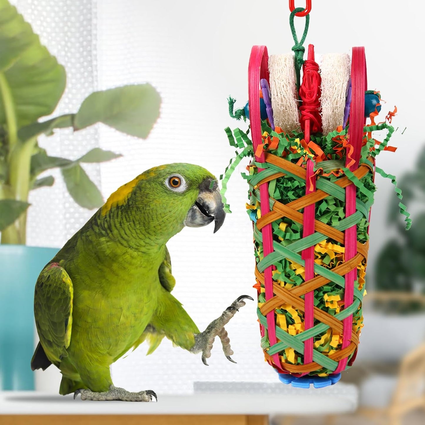 Kyouki Parakeets Toys, 2 PCS Bird Chewing Toys – Perfect for Cockatoos, Conures, Love Birds, Small & Medium Parrots, Fun Foraging & Tearing Bird Cage Accessories