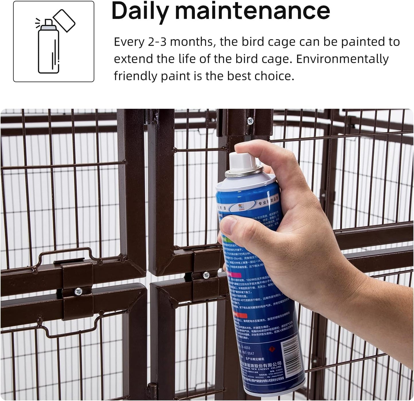 wonline Parrot Cages for Large Birds Outdoor Extra Large Bird Cage with Bird Cage and Perch, Suitable for Macaws Canaries Parrots Budgie Lovebirds