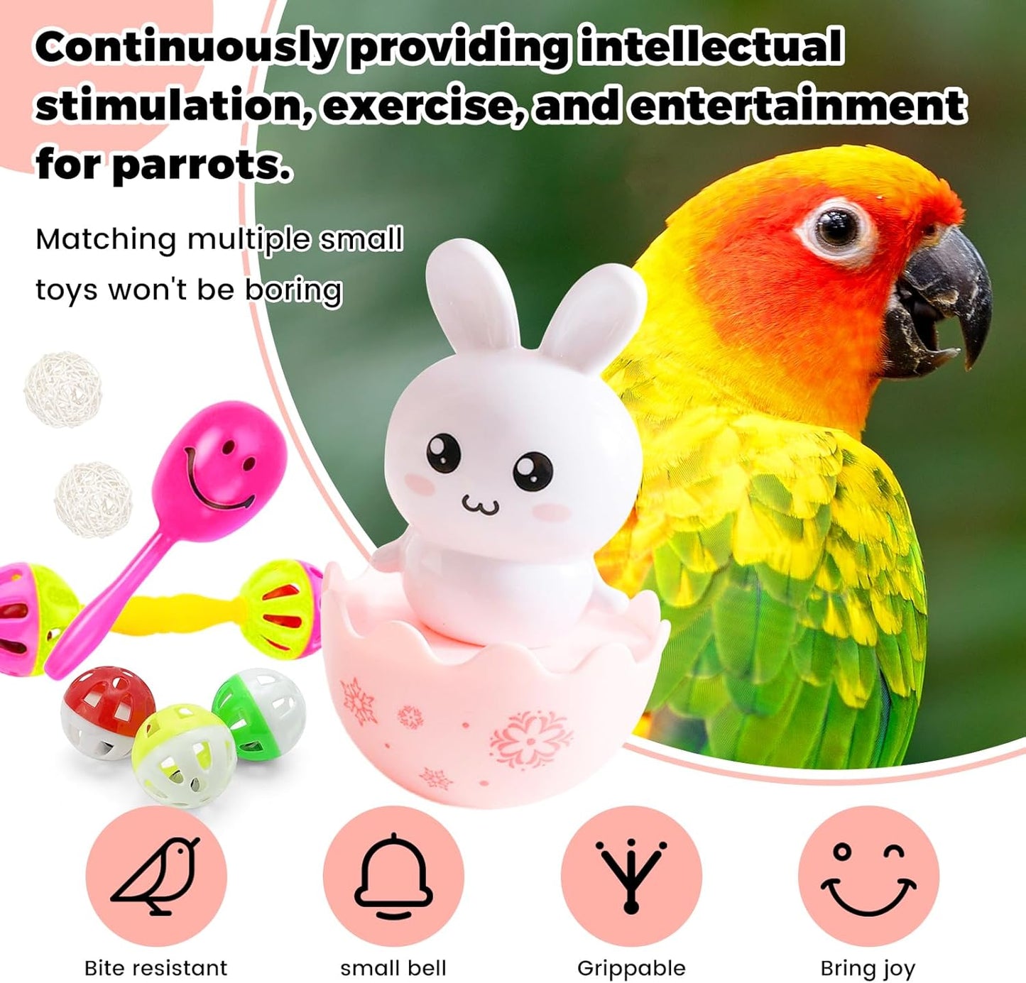 23 Pieces Bird Toys-Bird Toys for Parakeets, Suitable Budgies Cockatiels Lovebird Monk Parakeet Amazon Parrot Sun Conure