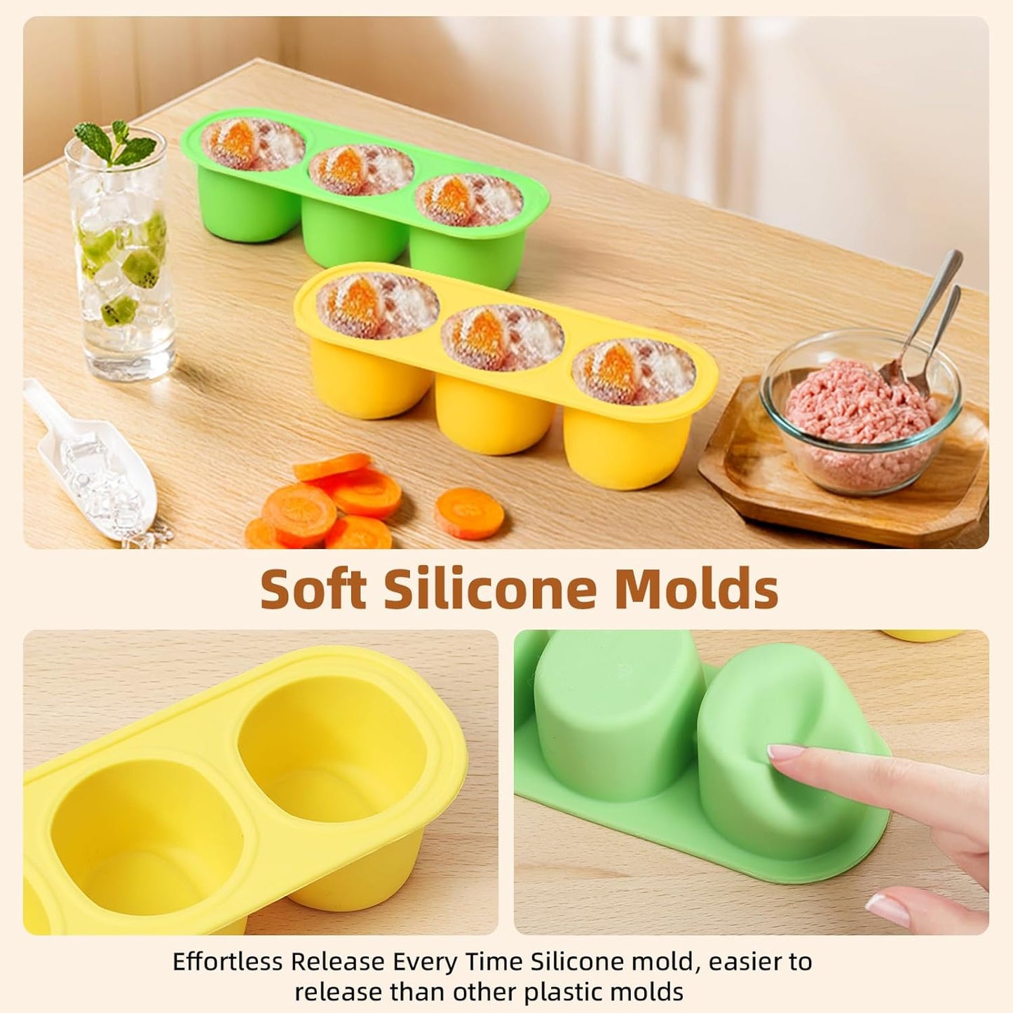 2 Pack Dog Toys for Aggressive Chewers – Interactive Indestructible Dog Toys to Keep Them Busy – Frozen Treat Toy for Large & Medium Dogs, Reduces Anxiety, Tree Stump & Corn Shapes