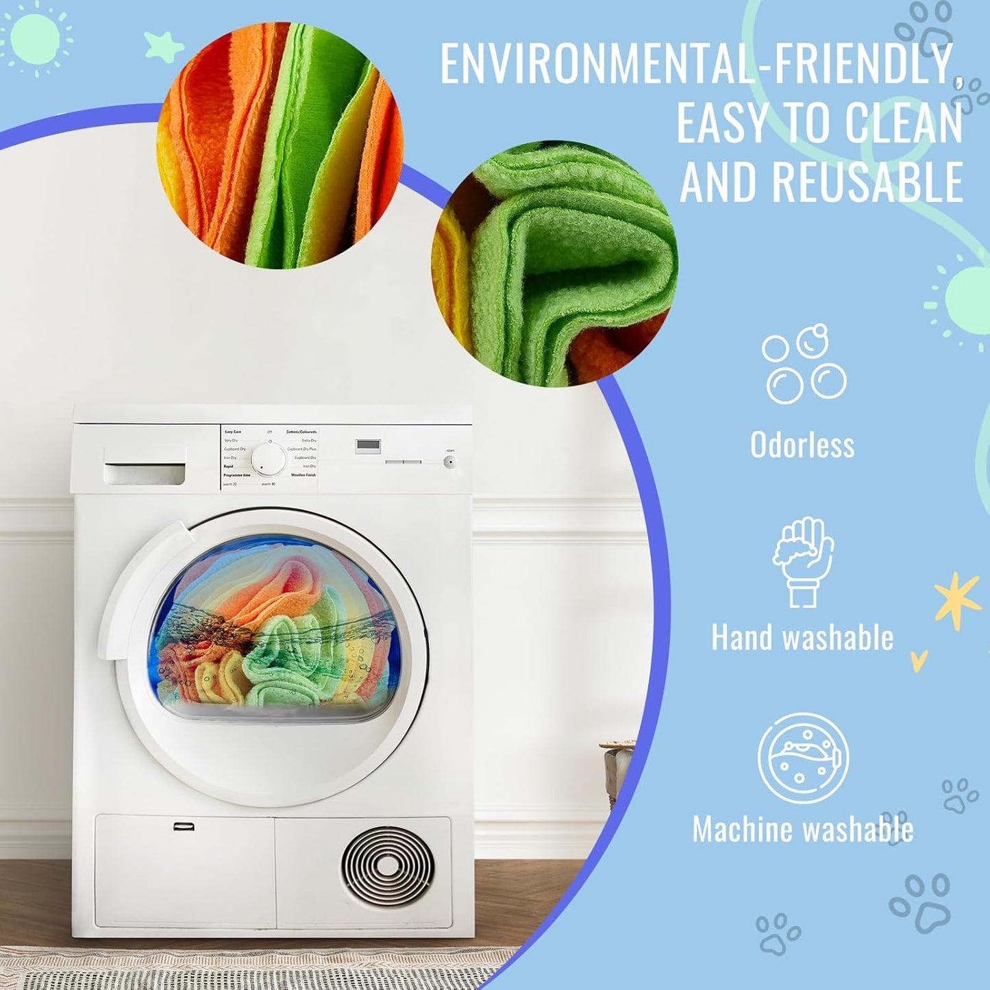 Pet Snuffle Ball, Puzzle Sniffing Interactive Dog Ball for Blind Dogs Training Stress Relief Dog Enrichment Toys Treat Machine Washable (15cm, Yellow Orange Green)