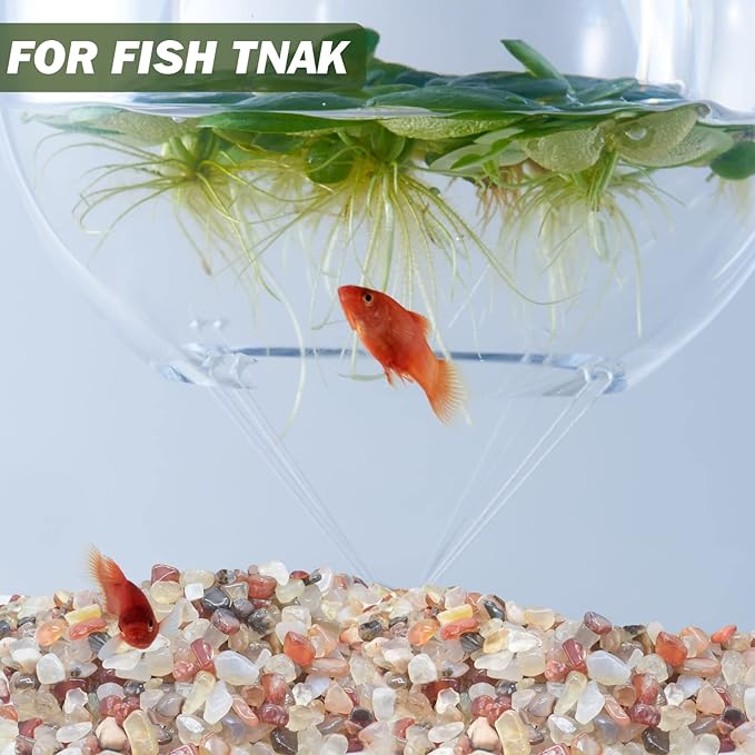 Halatool Crystal Pebbles 4 LB Bulk Bag 0.27"- 0.79" Natural Landscaping Pebbles Aquarium Gravel Decorative Polished Stone Suitable for Plants Home Decoration DIY Handmade Fish Tanks Vase Filler