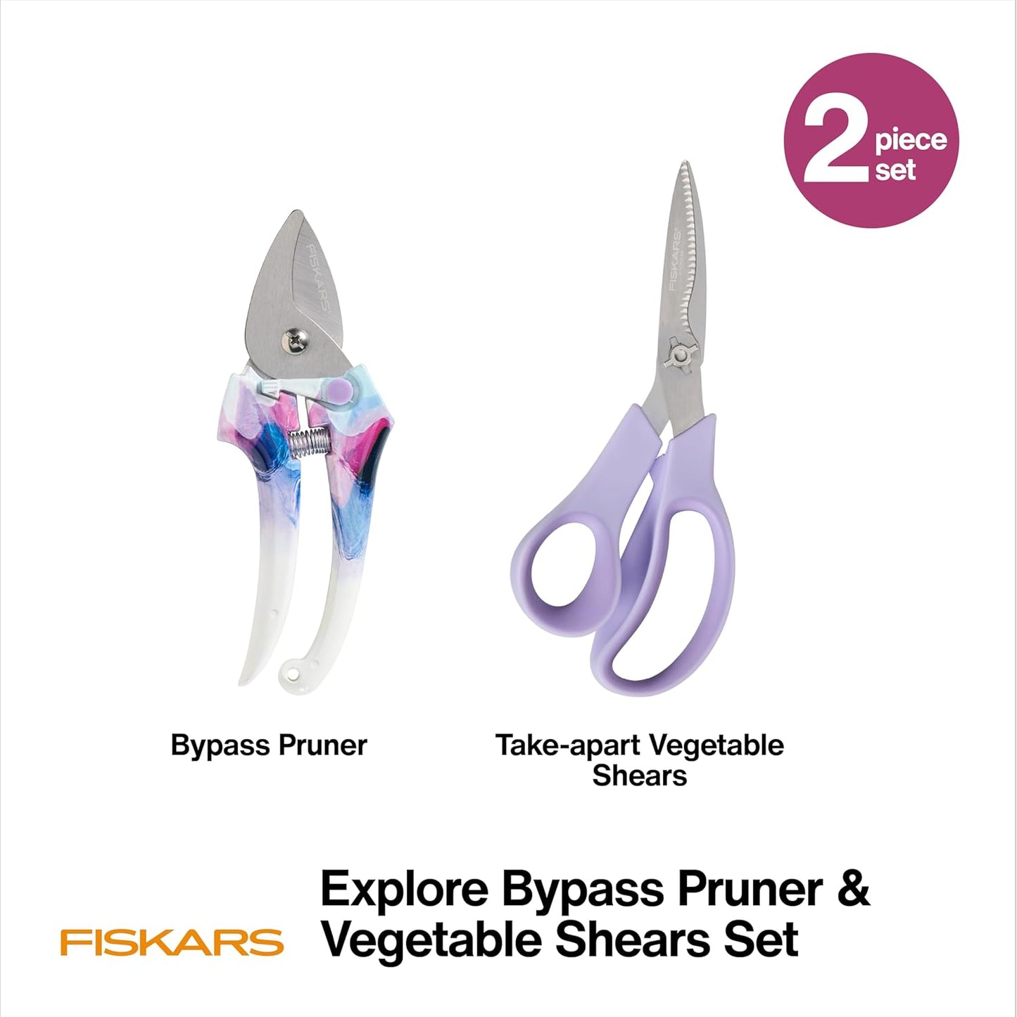 Fiskars Pruner and Veggie Shears Set, Explore Collection
