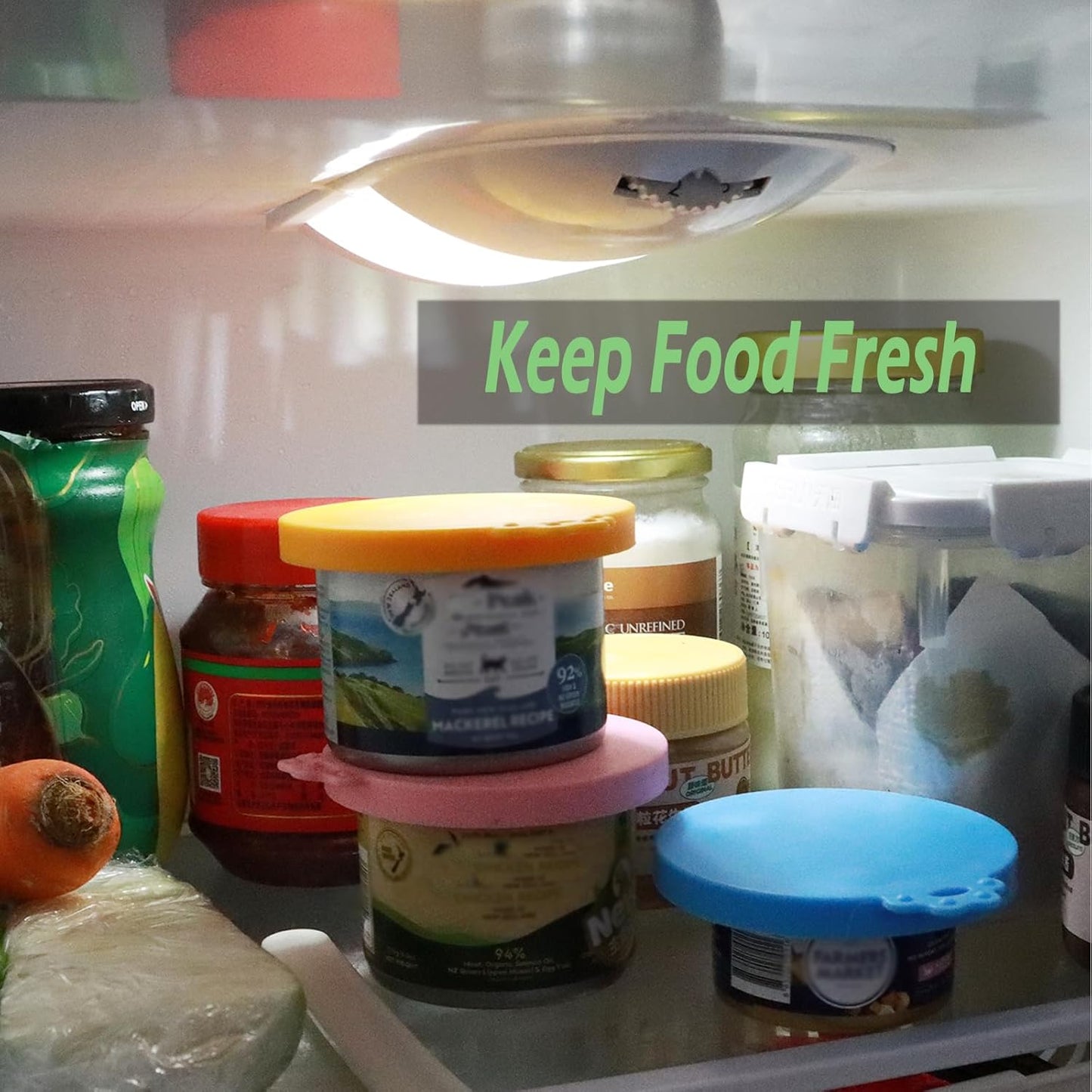 Food Can Spoon & Lids, One Multi-Functional Opener Spatula, 4 PCS BPA Free Silicone Universal Can Covers, Cute Paw Shape Spoon for Cat Dog Wet Food (Pink)