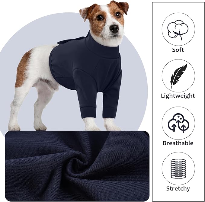 IDOMIK Dog Recovery Suit, Dog Surgery Recovery Suit Front Legs, Comfy Joint Leg Sleeves After Surgery, Elbow Braces Protector for Leg Injuries & Joint Pain, Cone Collar Alternatives,Navy,3XL